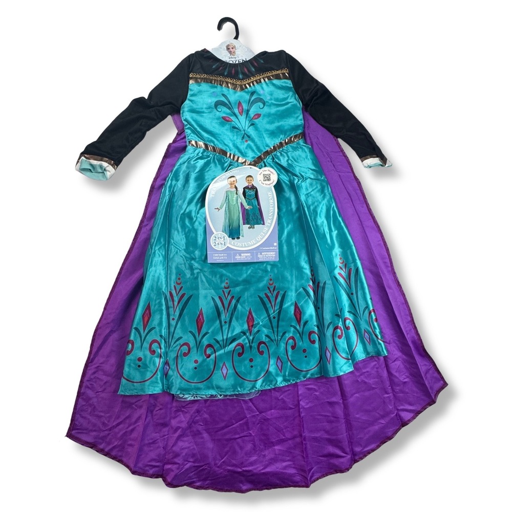 NWT Disney Frozen Elsa Transforming Costume 2-in-1 Reversible Dress Kids SM 4-6